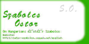 szabolcs ostor business card